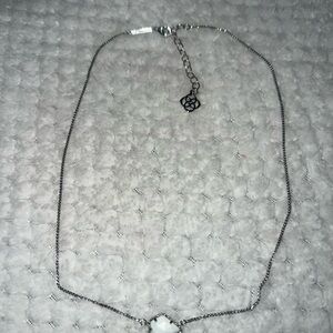 Kendra Scott Silver Necklace with White Stone